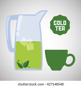 tea time icon. drink concept.  Flat illiustration