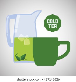 tea time icon. drink concept.  Flat illiustration