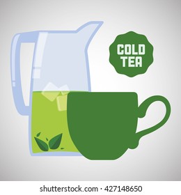 tea time icon. drink concept.  Flat illiustration