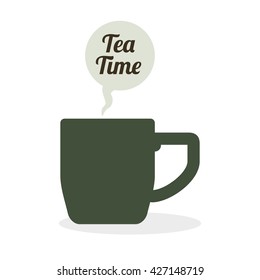 tea time icon. drink concept.  Flat illiustration