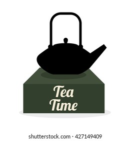 tea time icon. drink concept.  Flat illiustration