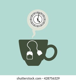 tea time icon. drink concept.  Flat illiustration , vector