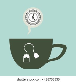 tea time icon. drink concept.  Flat illiustration , vector