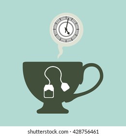 tea time icon. drink concept.  Flat illiustration , vector