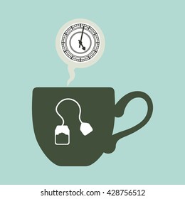 tea time icon. drink concept.  Flat illiustration , vector