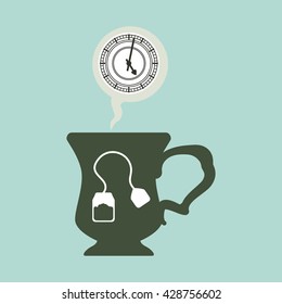 tea time icon. drink concept.  Flat illiustration , vector