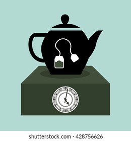 tea time icon. drink concept.  Flat illiustration , vector
