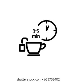 Tea time icon, line sign vector illustration