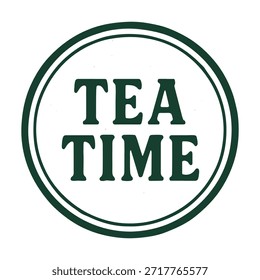 tea time icon logo seal vector on white background
Vector stamp icon