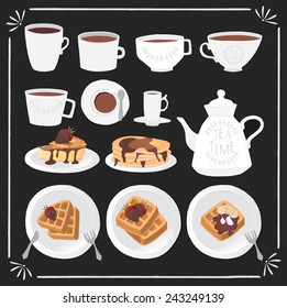 Tea time icon set.