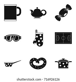 Tea time icon set. Simple set of 9 tea time vector icons for web design isolated on white background