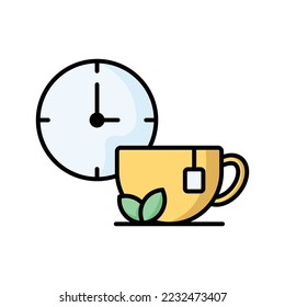 tea time icon vector design template in white background