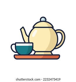 tea time icon vector design template in white background