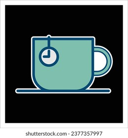 tea time icon vector design template