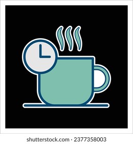 tea time icon vector design template