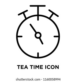 Tea time icon vector isolated on white background, Tea time transparent sign , line and outline elements in linear style