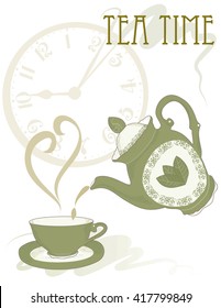 tea time  illustration  tea cup 