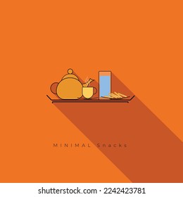 Tea time illustration, Snacks tray