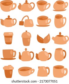 Tea time, illustration, vector on a white background.