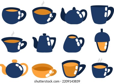 Tiempo de té, ilustración, vector sobre fondo blanco.