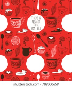Tea time, invitation card.