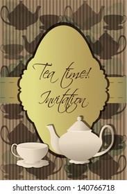 Tea time invitation party card