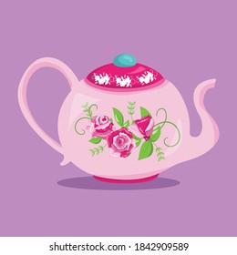 tea time kettle design vector illustration