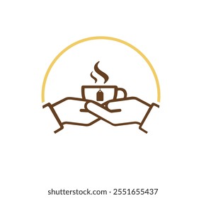 Tea time Logo Design Vector, illustration, Template 