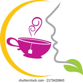 TEA TIME LOGO VECTOR ILLUSTRATION