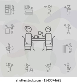 Tea time, people, restaurant icon. Restaurant icons universal set for web and mobile