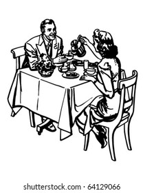 Tea Time - Retro Clipart Illustration