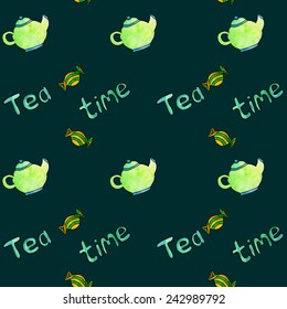tea time seamless pattern