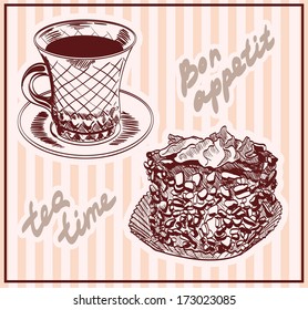 tea time. set of vector sketches