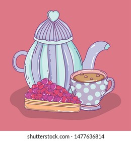 tea time sketch flat design