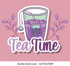 tea time sketch flat design