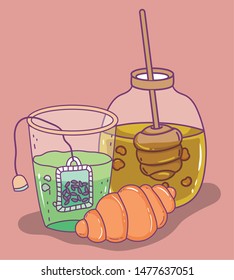 tea time sketch flat design