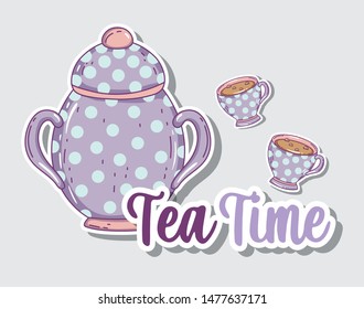 tea time sketch flat design