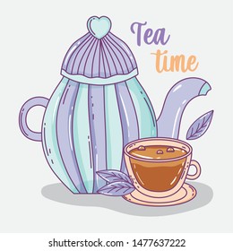 tea time sketch flat design