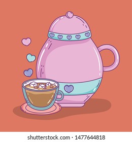 tea time sketch flat design