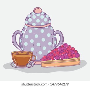 tea time sketch flat design