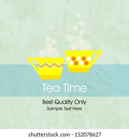Tea time with stacked cups / Tea time party invitation 