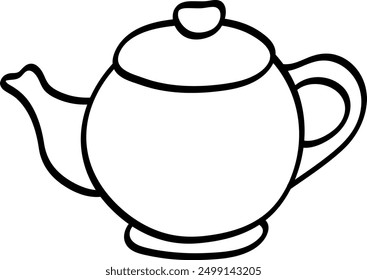 Tea Time Teapot Coloring Page 