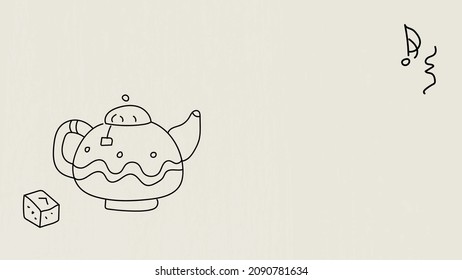 Tea Time, teapot and empty space for text vector illustration  background
