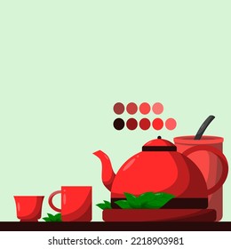 tea time vector art perfect for additional design or wallpaper