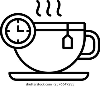 Tea Time vector icon. Can be used for printing, mobile and web applications.