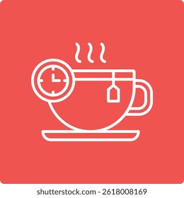 Tea Time vector icon. Can be used for printing, mobile and web applications.