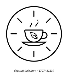 Tea time vector icon illustration