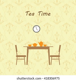 Tea time, vector illustration