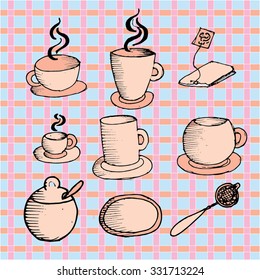 Tea time vector set 