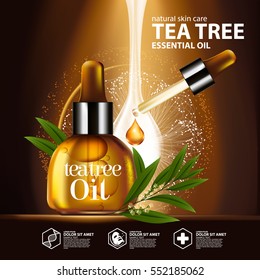 Tea Tree Oil  Nature Cosmetic Skin Care.